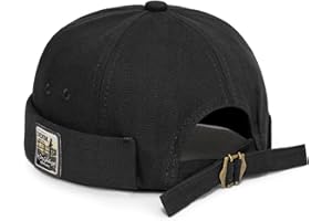 MESU Hommes Borderless Docker Cap Sailor Cap Vintage Borderless Cap Bonnet Skullcap