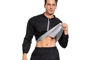 SEXYWG Vêtements de Sudation Homme Sauna Costume Survêtement Sports Manches Longues Sweat Suits Fitness Gym