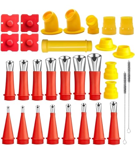 Set 19 Ugelli Per Calafataggio - Acciaio Inox, Per Sigillanti E Silicone, Con Gomiti E Manicotti - Foto 4