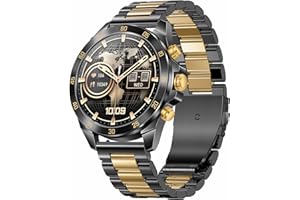 FINDTIME Smartwatch Herren mit Telefonfunktion Gesundheitsuhr Telefonieren Touchscreen Bluetooth Schmuck Pulsuhr Fitnessuhr mit Blutdruckmessung für Android IOS Whatsapp Funktion Edelstahl Armband