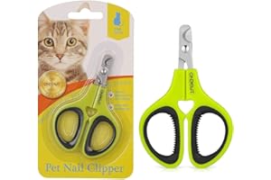 OneCut Pet Nail Clippers, Update Version Cat & Kitten Claw Nail Clippers for Trimming, Professional Pet Nail Clippers for a Cat, Puppy, Kitten & Small Dog (Green)
