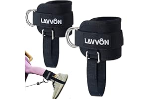 LAVVON Cavigliere Cavi Palestra -Cavigliere Pulegge Gym, Accessori Palestra, Cavigliera Adatto per di Allenamento da Donna e Uomo per Kick Back, Allenamento dei Glutei, Leg Curl - Ankle Straps Gym