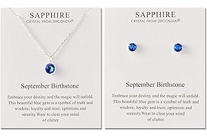 Philip Jones September (Sapphire) Birthstone Necklace & Earrings Set Created with Zircondia® Crystals