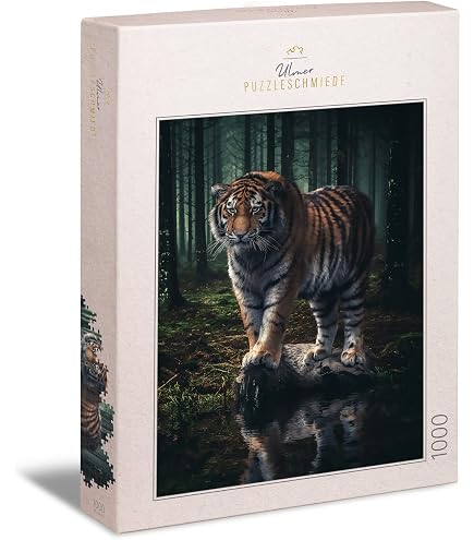Ulmer Puzzleschmiede Puzzle „Augen Der Nacht“ – 1000 Teile Tiger-Motiv, Made In Germany