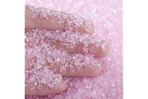JBEIY Vetro Schiacciato per l'artigianato, 2-4 mm di 200g Glitter Irregolari, Pietra di Vetro Schiacciata Metallica per Unghie Artistiche, Resina epossidica, Creazione di Gioielli- Rosa trasparente