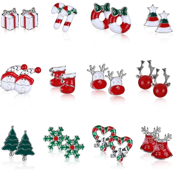 Orecchini Di Natale Per Donne 8 Paia Di – Ciondoli A Tema Natalizio, Goccia, Set Regalo Per Feste, Compleanni, San Valentino Regalo Natale Per Donne
