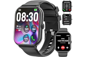 MINGTAWN Smartwatch Uomo Donna con Effettua/Risposta Chiamate, 1.95'' HD Smart Watch Contapassi Cardiofrequenzimetro SpO2 Sonno, Fitness Tracker con 100+ Modalità Sport, Impermeabile IP67 per Android/iOS