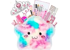 Tiokkss 21 Pcs Kids Makeup Kit for Girls, Princess Dress up Makeup Set with Cute Cosmetic Makeup Bag, Pretend Play Makeup Bea