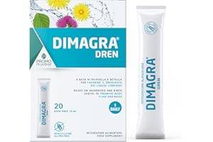 PromoPharma Dimagra Dren - Integratore Alimentare - con Betulla e Pilosella - Per drenare i liquidi in eccesso e depurare l’organismo - 20 stick pack da 15 ml