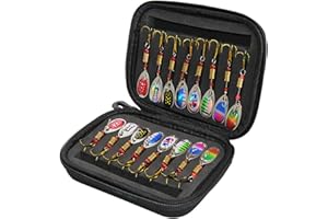 RoseFlower Artificiali da Pesca Spinning,Kit di Esche per Pesci,Esche Cucchiaino,Esche Doppio Amo, Trota/Persico/Luccio Esche di plastica