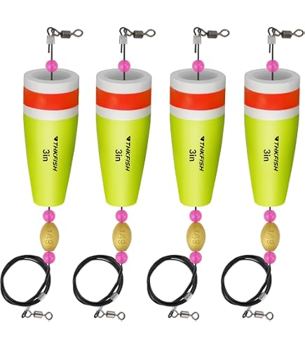 THKFISH Posen Set Di 4 Galleggianti Popper Per Pesca In Acciaio – 28g, Verde, Con Girelle 360° E Perline Sonore – Per Luccio E Trota