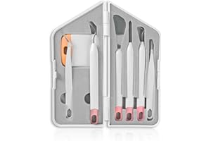 WISEPRO Set of 8 Basic Vinyl Weeding Tools, Vinyl Craft Toolkit Art & Craft Supplies Handcraft Making Tools for DIY Paper Craft Silhouette (Pink)