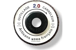 2.0 OUTILLAGE CARRELEUR ARTISAN FRANÇAIS Disque Diamant à Lamelles 125mm - Coupe & Finition Carrelage, Grès Cérame, Pierre - Outillage Carreleur 2.0 (Grain 120)