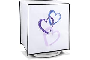 kwmobile Cover Protettiva Compatibile con Thermomix Bimby TM5 / TM6 - Copertina Antipolvere Cooking Blender Cuore Metallico lavanda/viola/bianco