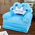 FCSFSF Cute Cartoon Kids Sofa,Flip Open Lazy Sofa Backrest Chair,Luxury Velvet Foldable Children Sofa Bed,Soft Upholstery Foam Recliner M 50x40x47cm(20x16x19inch)