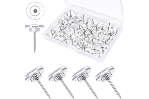 Zimoer 100 Transparent Drawing Pins, Colourable, Suitable for Multiple Uses