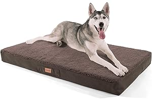 brunolie Balu Hundebett in Dunkelbraun, waschbar, orthopädisch und rutschfest, kuscheliges Hundekissen mit atmungsaktivem Memory-Schaum, Größe XL (120 x 72 x 10 cm) Braun
