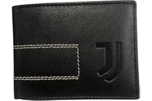 Juventus FC - Portafoglio Uomo Pelle, Nero, Compatto, Squadra di Calcio, Porta Documenti, Porta Monete, Tessere, Prodotto Ufficiale