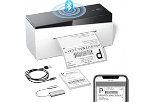 Memoking Drukarka etykiet Bluetooth DHL, przenośna drukarka termiczna 4 x 6 etykiet dla małych firm rodzinnych, 249-BT Label Printer do Ebay, Etsy, UPS, USPS, Amazon, Royal Mail, Hermes, Shopify