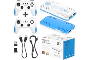 WUYJTIF X10 PRO Retro Game Stick with 50000+ Games, 4K HDMI HD Plug and Play Game Stick with 2 Controllers, Support 50+ Simulators, 2 Player Battle (Style 2)