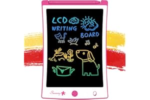 Sunany lcd Writing Tablet Colorful Screen Electronic Writing Drawing Board Doodle Board Drawing Tablet Gift for Kids and Adults at Home School and Office 8.5inch (Multicolor pink)