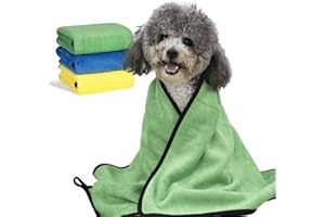MICOOYO 3PCS Dog Towels for Drying, Super Absorbent Pet Grooming Towels, Quick Drying Dog Bath Towels for Puppy Cats
