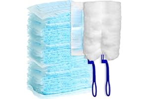 HOSPAOP 50 Stück Staubmagnet Staubwedel Nachfüllpack für Swiffer, Mikrofaser Staubwischer mit 2 Handgriff von Staub Schmutz Auto