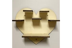 DRYSSON DIY Regal Erweiterung Herz für die Musikbox passend für Toniebox Kinder Baby Zimmer zum selbst bemalen mit Wunschname tolles individuelles Geschenk Geburtstag Ostern Weihnachten