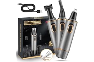 ‎AREYZIN Profesjonalny trymer do włosów w nosie, 3 w 1, z możliwością ponownego ładowania przez USB, wodoszczelny IPX7, podwójne ostrza, łatwe czyszczenie