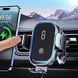 Mohard Caricatore Wireless Auto, [Auto-Bloccaggio] 15W Ricarica Rapida & Doppia Bobina Ricarica Wireless Auto con Caricatore 