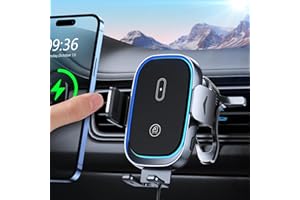 Mohard 15W Handyhalterung Auto mit Ladefunktion, [Automatische Klemmung] Induktive Ladestation Auto, Dual-Coil Wireless Charger Auto Wohnmobilelektronik Kompatibel mit iPhone 17/16/15/14, Galaxy usw