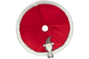 COM-FOUR® Coperta per albero di Natale Premium per proteggere dagli aghi di pino - coperta rotonda per albero di Natale per l'albero di Natale - sottofondo con elfi di Natale
