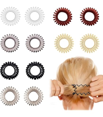 Chaosss Co. Lot de 9 élastiques à cheveux en spirale pour téléphone Rose