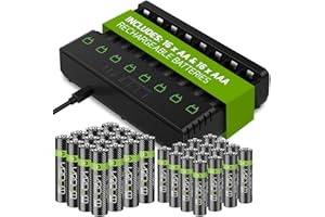 Venom Rechargeable Battery Charging Dock plus 16 x AA 2100mAh and 16 x AAA 800mAh Batteries