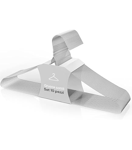 50 Grucce In Metallo Zincato - 40 Cm, Sottili E Salvaspazio - Per Armadio, Lavanderia, Negozi - Professionali