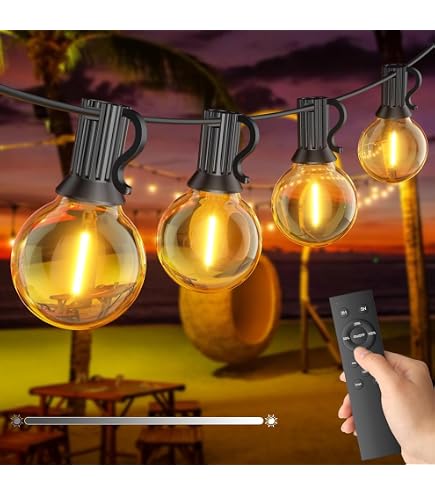 Guirlande Guinguette Extérieure Darewave 19M LED 30+3 Ampoules ST38 - Blanc Chaud IP44 Pour Jardin Terrasse Mariage