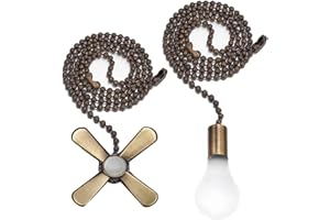 Voihamy Cable tracción para luz, 2 Extensores Interruptor Cuerda tracción para Bombilla, Herramienta electrodomésticos no fácil oxidar para Ventiladores Techo, lá Paras