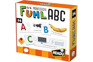 Headu DE23257 Fühl-ABC Lernspiel Montessori, orange