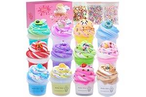 BVEHSR Dual Colors Butter Slime kit for Girl and Boys 12 Pack,Soft & Non-Sticky,DIY Slime kit Party Favorsfor Girls And Boys,Suitable Easter Basket Filler or Christmas Stocking fillers