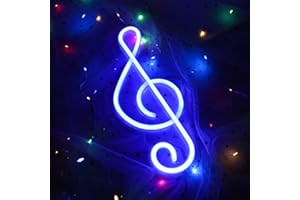 ENUOLI Neon Sign Insegna al Neon Musica Luce al Neon Lampada da Parete al Neon Luce a LED per Decorazioni da Parete USB/a Batteria Nota Musicale Insegna al Neon Neon Blu Regalo per Bambini (Blu)