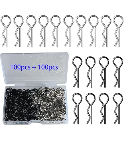 HUAZIZ 200 Clips R En Acier Inoxydable Pour Voitures RC 1/10 1/12 - Fixation Carrosserie, Ailes, Batterie