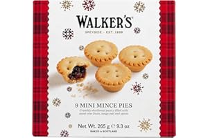ZAMFOODS Walker's Miniature Luxury Mince Pies - 9 Mini Mince Pies (265g) Buttery Pie Pastry - Luxury Christmas Delicacy - Perfect for Holidays, Birthdays, Celebrations (2 Boxes)
