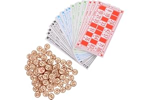 Toyvian Jeu Déchecs De Bingo Russe Cartes De Bingo en Bois pour Les Réunions De Famille Et Les Compétences Sociales