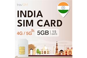 travSIM India SIM Card | 05GB Mobile Data | Data-Only | Questa SIM Card India è valida per 15 giorni.