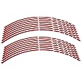 Motorcycle Wheel Rim Stripe Decal, 16pcs Bike Motorcycle 16-18inch Reflective Wheel Strip Stickers Decorationcessory(red)+Motorcycle Wheel Stickers+Reflective Wheel Trim+Reflective Wheel Trim