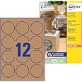 320 Etiquetas Adhesivas Kraft Ovaladas - 63.5 X 42.3 Mm, Papel Reciclado FSC, Adhesivo Permanente