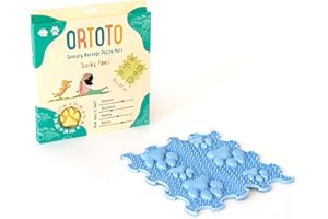 ‎ORTOTO ORTOTO Einzelne sensorische Massagematte, Puzzlematte, orthopädisch, manuelle Massagematte (Lucky Paws, Himmelblau)