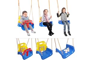 HUOLE Portique Balancoire Enfants, Balançoire Bébé Enfants 3 en 1 Siège d'Oscillation Détachables Accrochant la Chaîne Résistante Swing Set,Adapted to Childhood to Adolescence