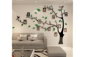 GUANGMU Stickers Muraux Arbre 3D Bricolage Stickers muraux Autocollants muraux Arbre Arts Décorations pour le Salon Chambre Chambre à coucher (H Vert Gauche,M: 150 * 210CM)