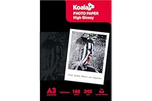 Koala Inkjet Hochglänzend Fotopapier DIN A3, 240 g/m², 100 Blatt, für Canon HP Epson Tintenstrahldrucker